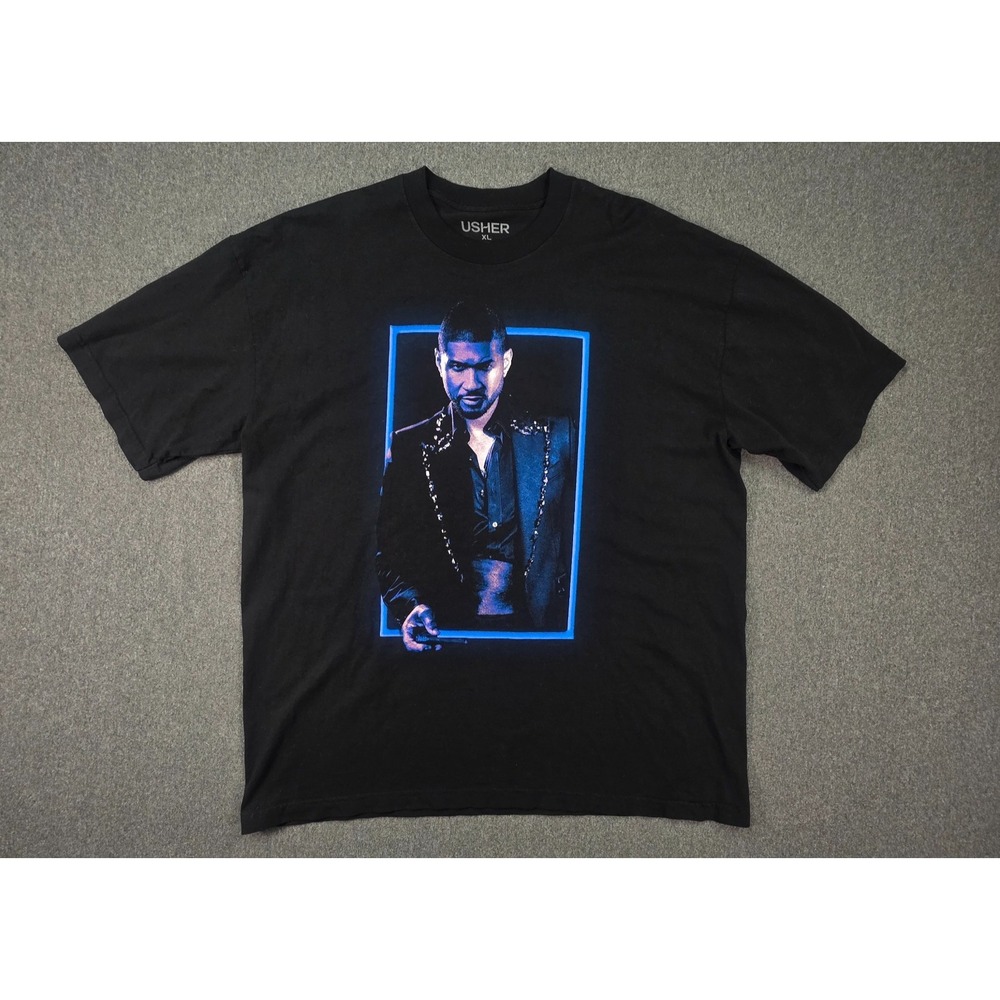 USHER The Vegas Residency 2022 T-Shirt Sz XL Black Double-Sided Concert‎ R&B